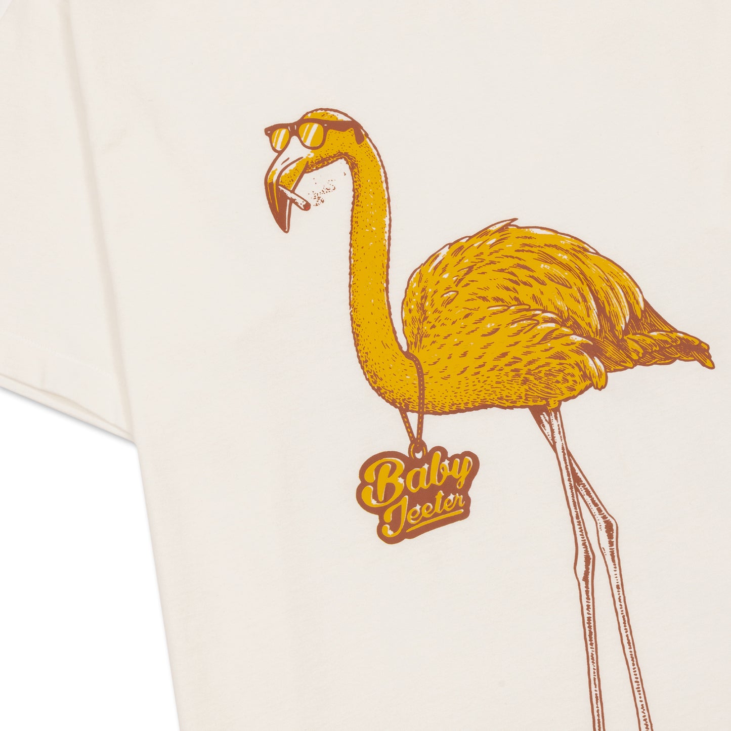 Golden Summer Flamingo Chain Tee- Off White