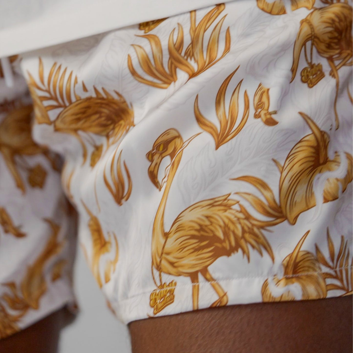 Golden Summer Men's Satin Shorts - White