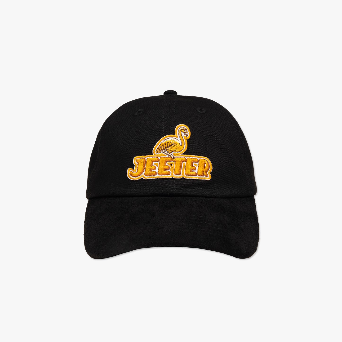 Golden Summer Flamingo Insignia Patch Dad Hat- Black