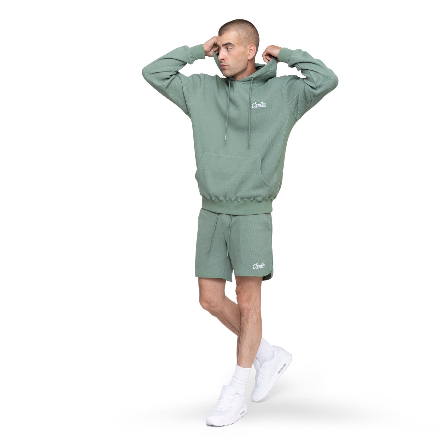 Deep Sage Waffle Hoodie