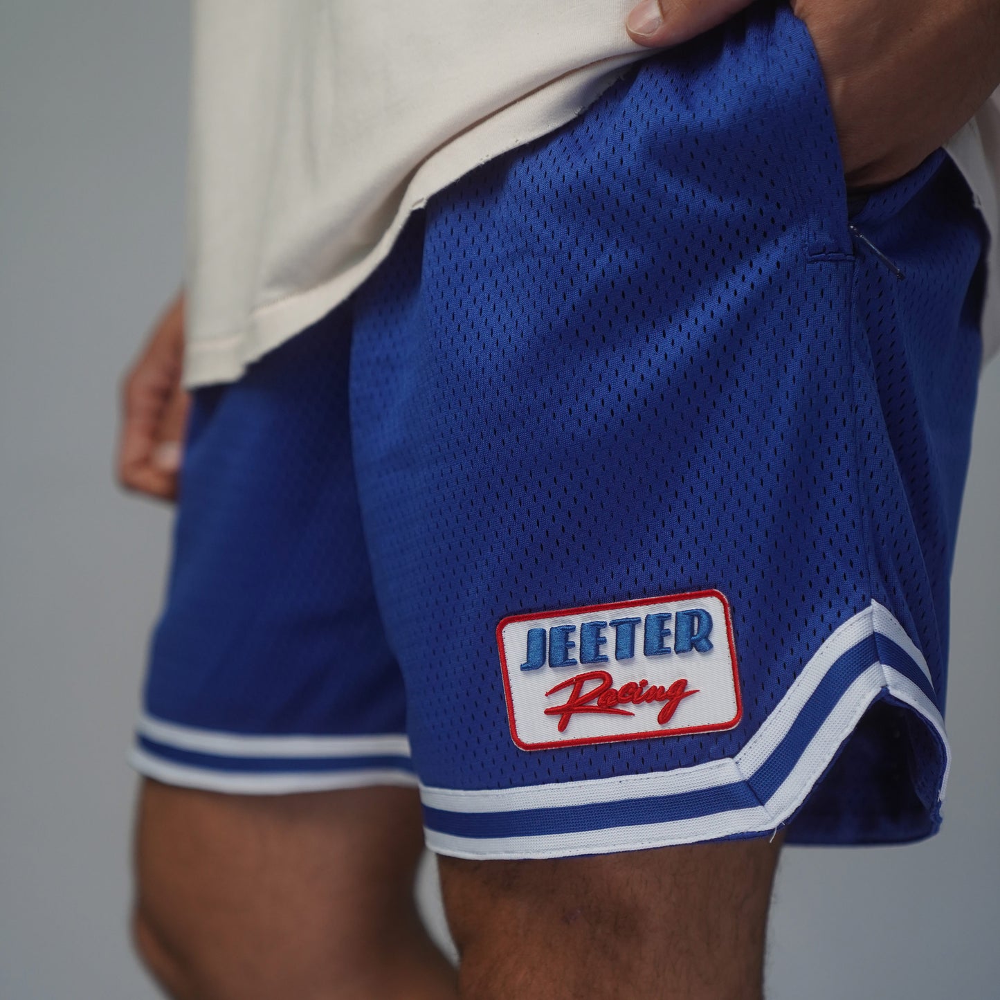 Throwbacks Jeeter Racing Blue Mesh Shorts