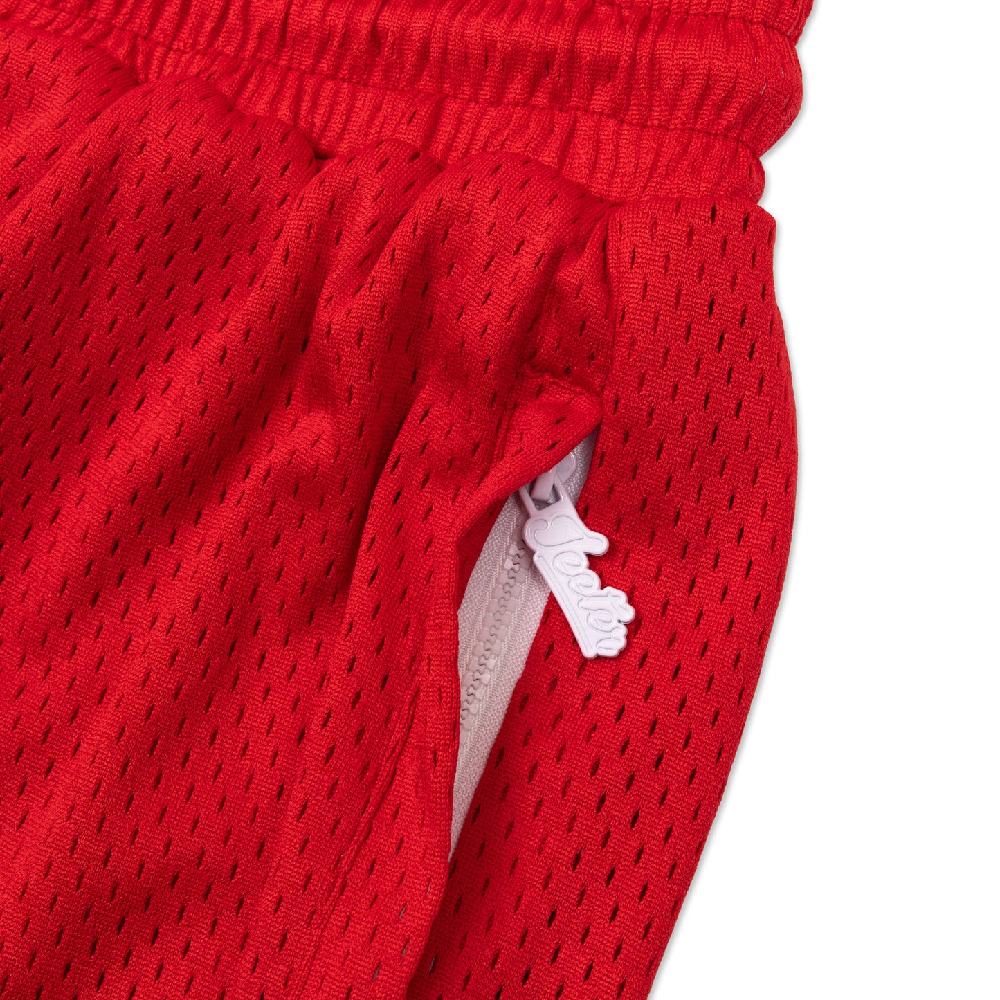 Throwbacks Racing Red Mesh Shorts