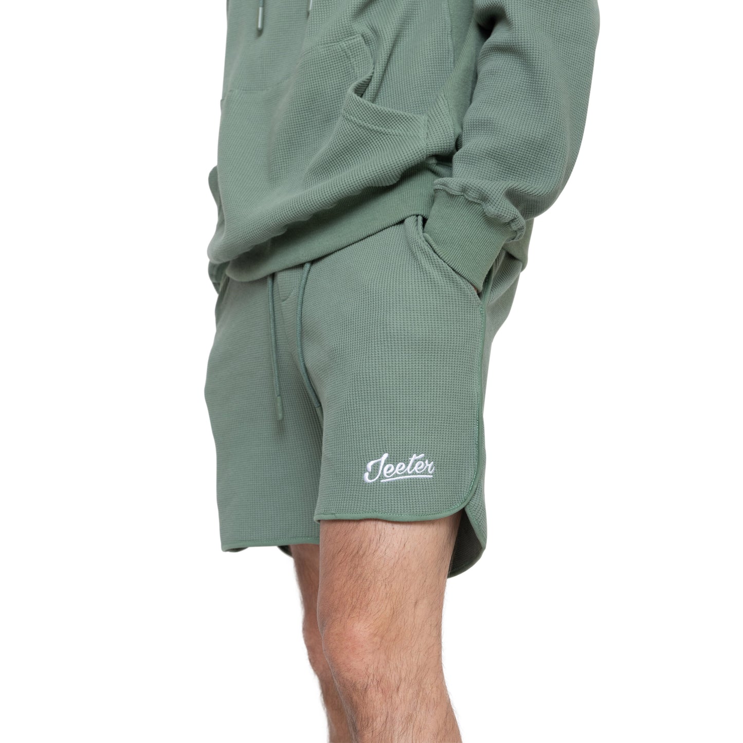 Deep Sage Waffle Shorts