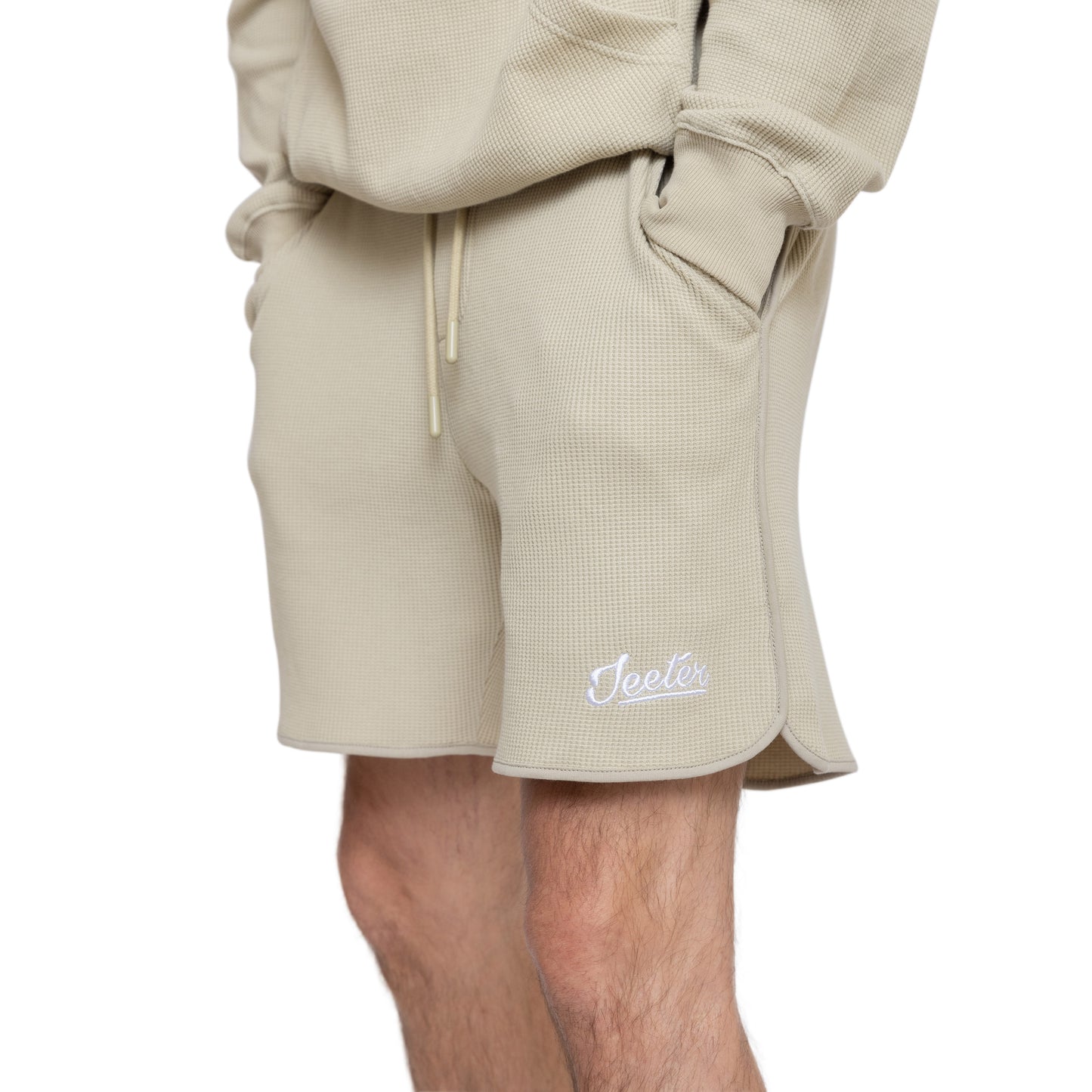 Light Taupe Waffle Shorts