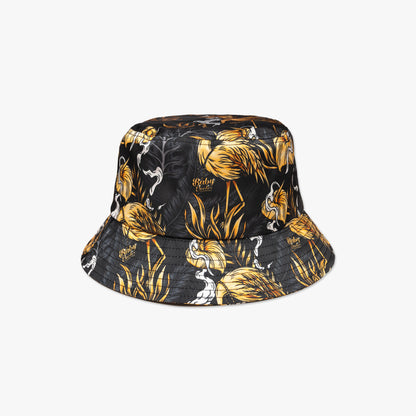 Golden Summer Unisex Satin Bucket Hat - Black