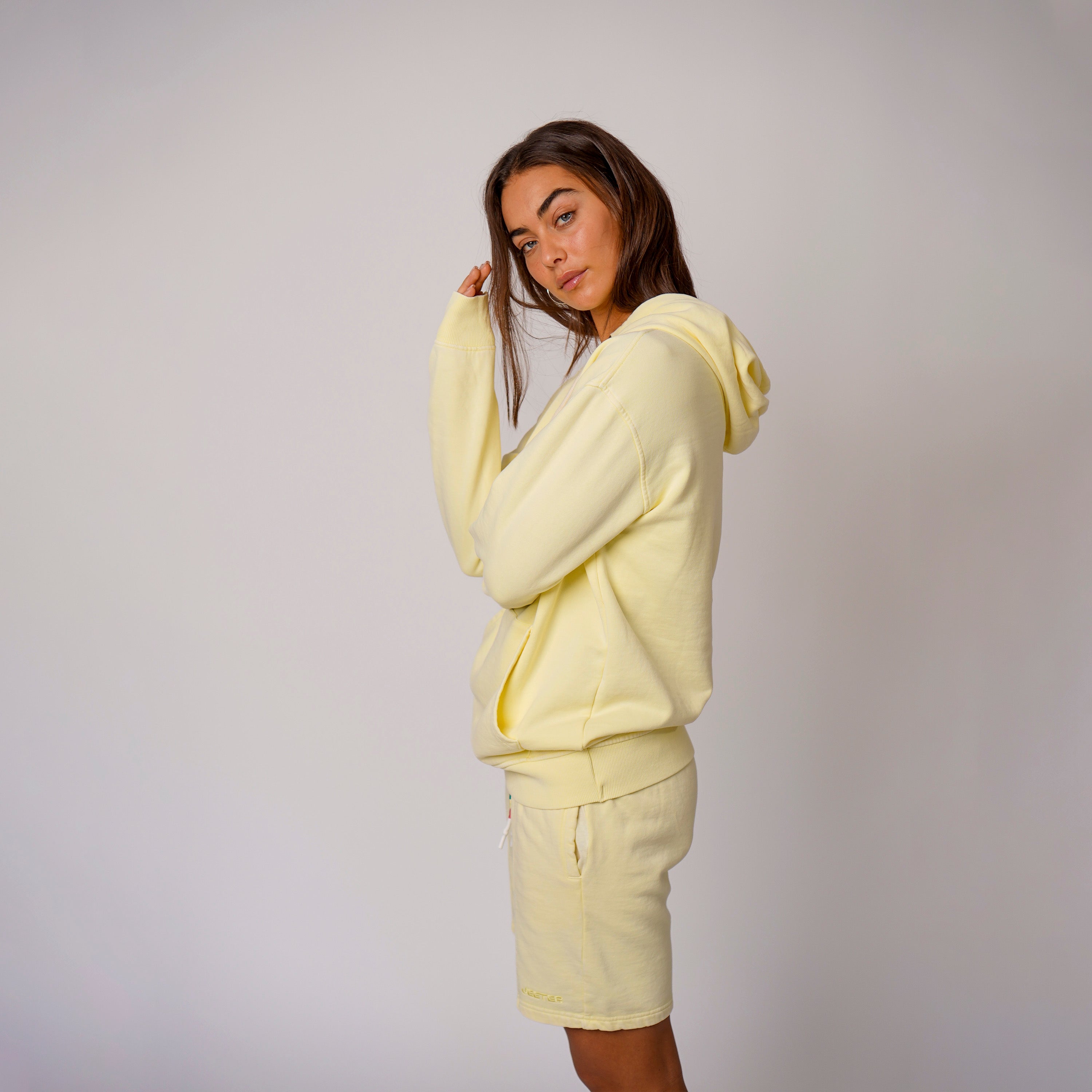 Pastel yellow hoodie discount women's