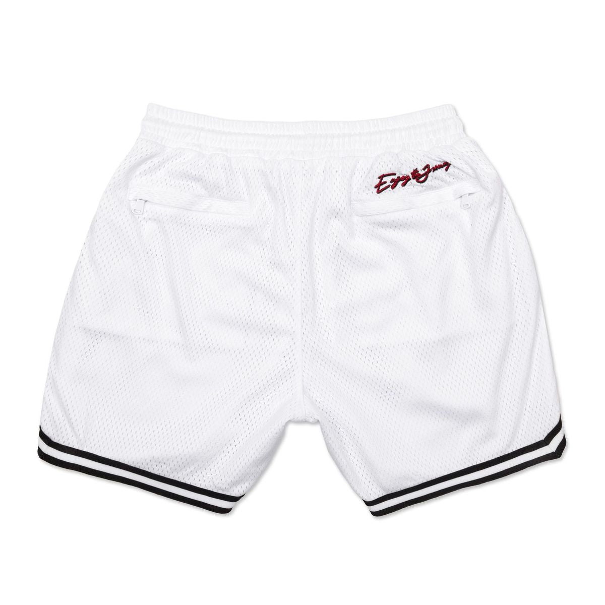 Throwbacks White Mesh Shorts