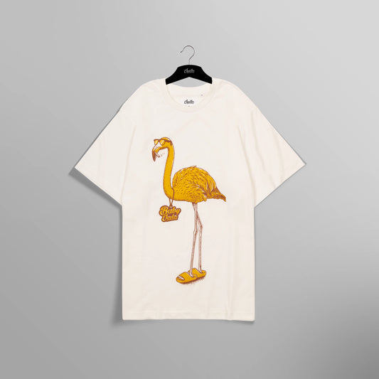 Golden Summer Flamingo Chain Tee- Off White