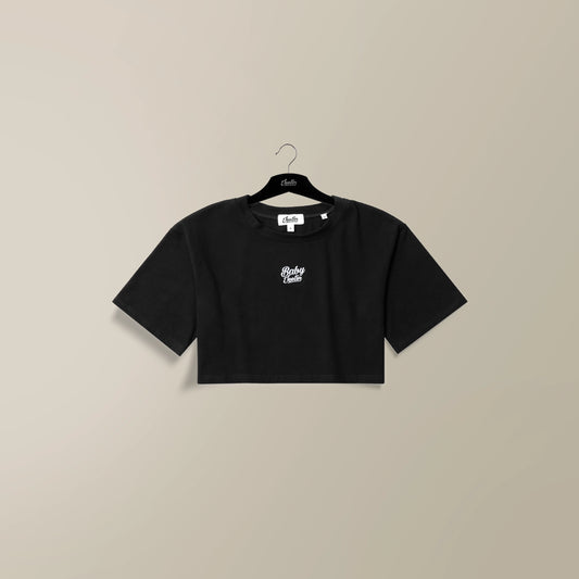 Jeeter for Her Cropped Cotton Tee - Black
