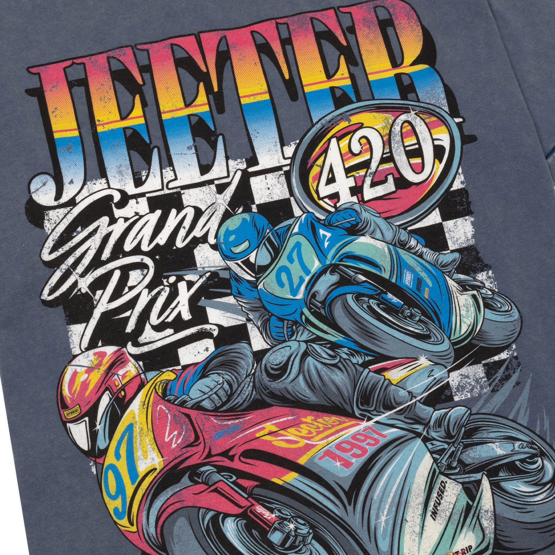 Throwbacks Blue Washed Grand Prix Tee – Jeeter Apparel