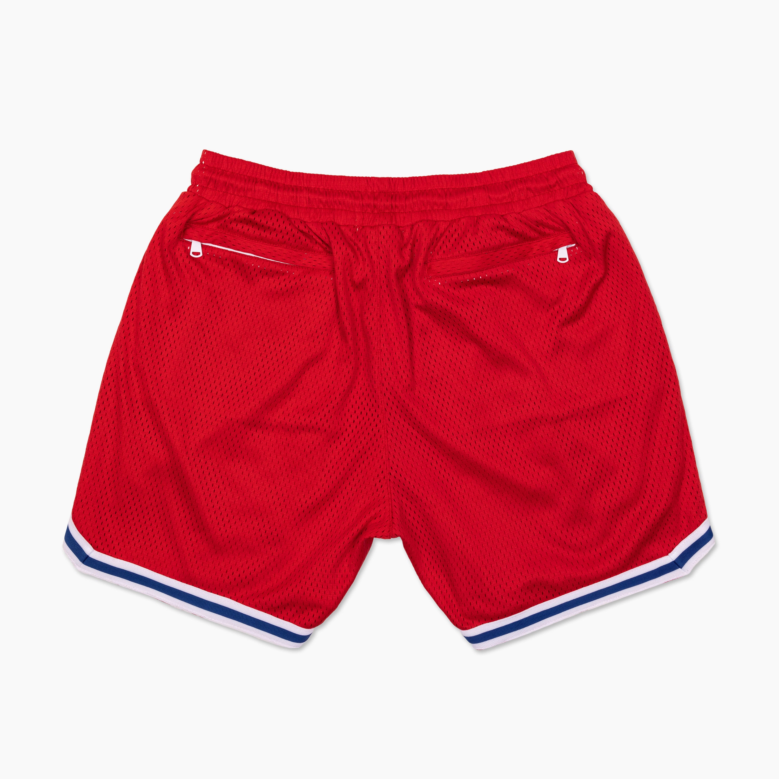 Throwbacks Racing Red Mesh Shorts