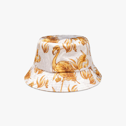 Golden Summer Unisex Satin Bucket Hat - White